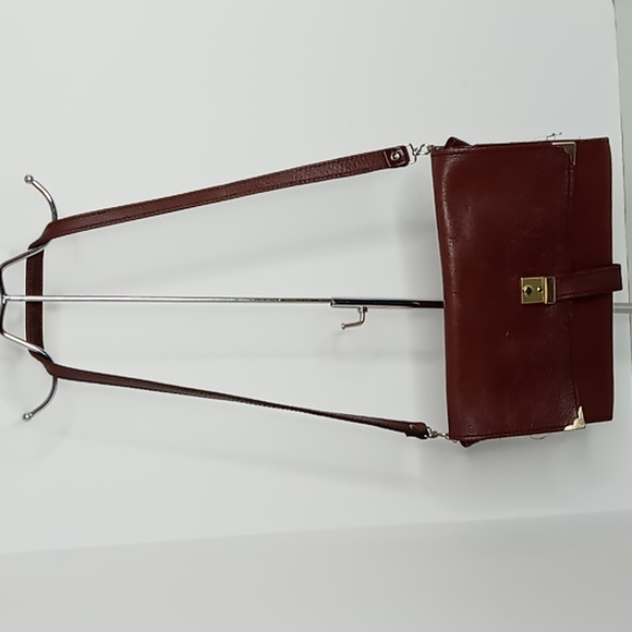 Vintage Passport/Document Leather Crossbody - Brown w/Brass Hardware